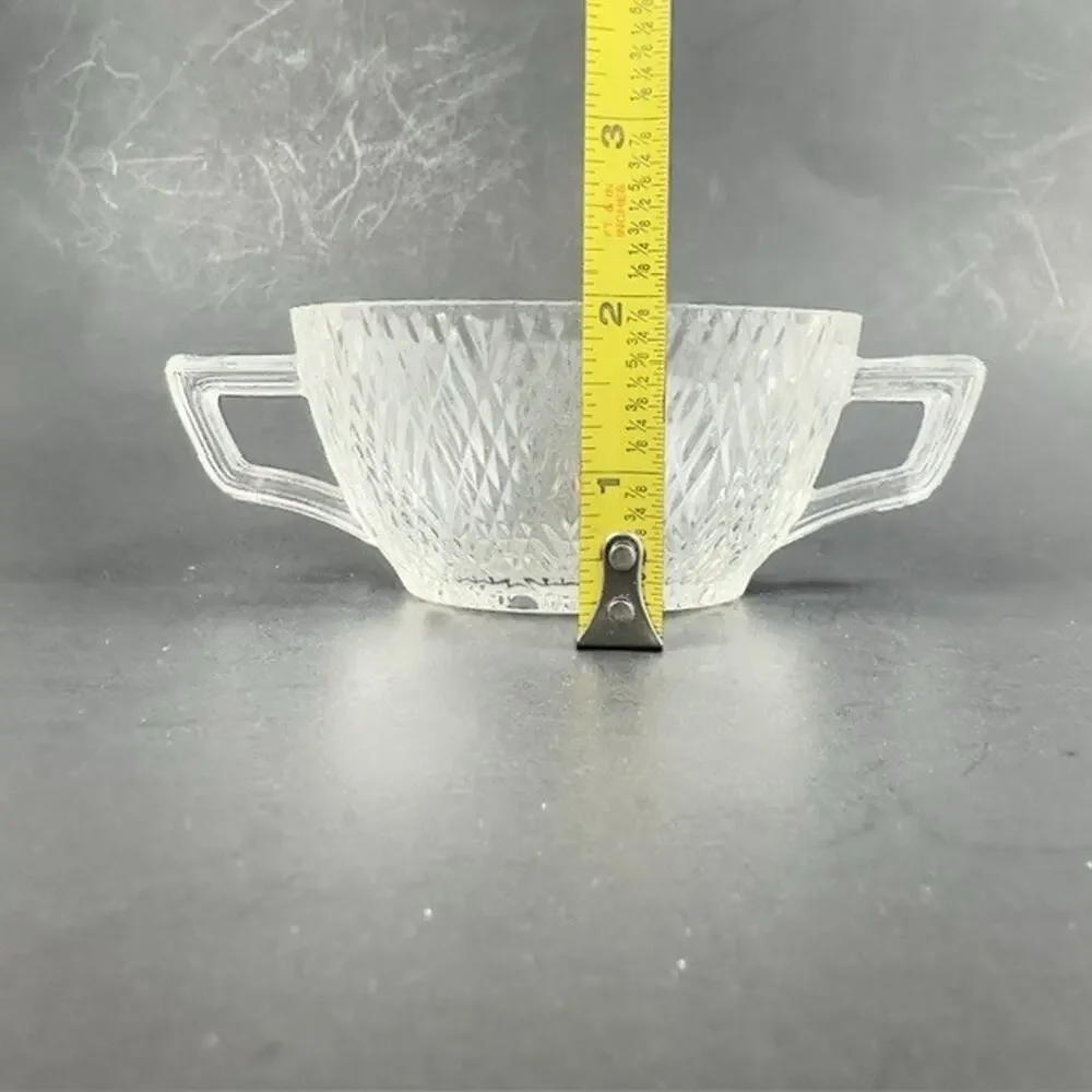 Hazel-Atlas Starlight Clear Creamer & Open Sugar Bowl Depression Glass Vintage